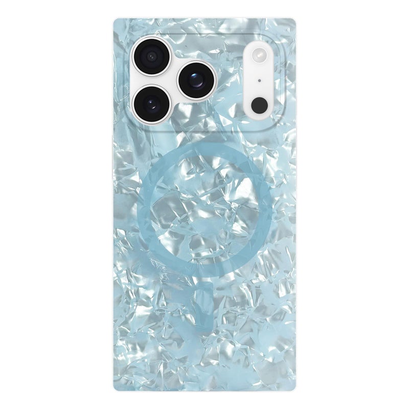 Flaunt Official Square Protective Case - Compatible with iPhone 17 Pro - Compatible with MagSafe & Wireless Charging - Drop-Tested & Shockproof - (ICY Blue Pearl) - Image 1