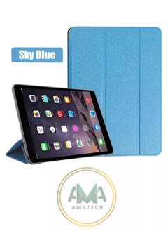 Smart leather bag in cyan color with smart feature for iPad MINI 1/2/3