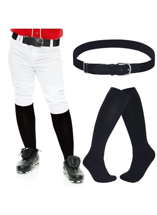 Dxhycc Youth Baseball Socks and Belt Combo Set Softball Baseball Socks and Belt Elastic Waist Belt for Youth Boys Girls - Image 4