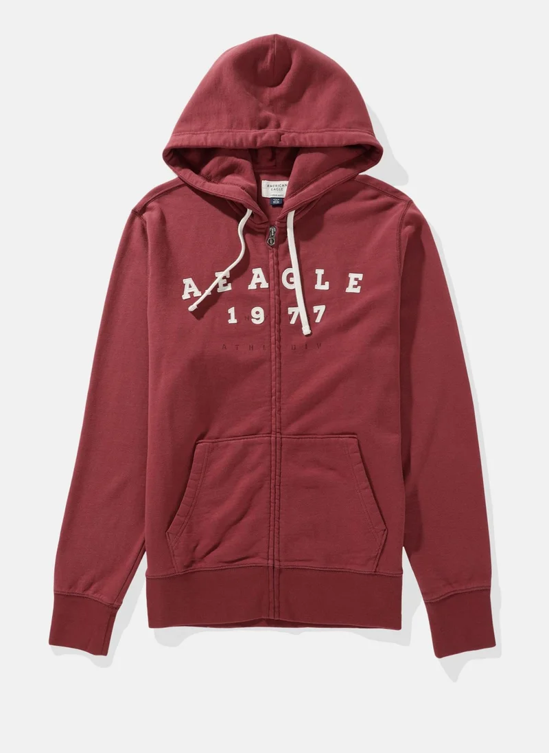 امريكان ايجل AE Logo Graphic Zip-Up Hoodie