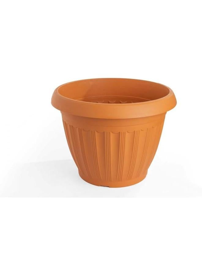 SGC Cosmoplast Plastic Round Flowerpot D43.5Xh31Cm Brown Color - Image 2