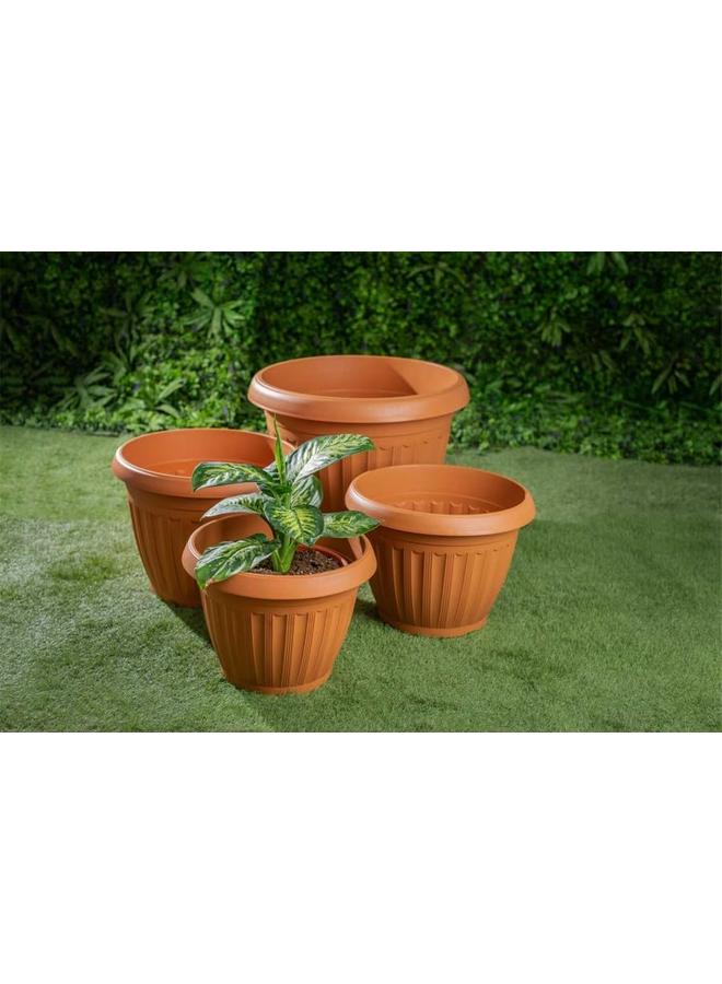 SGC Cosmoplast Plastic Round Flowerpot D43.5Xh31Cm Brown Color - Image 4
