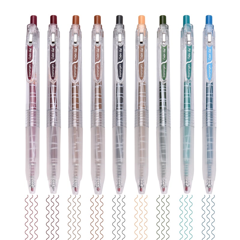 9 Color Gel Pens Set 0.5mm Pen Lead Colored Pens Retractable Gel Ink Pens Art Supplies for Children Adults Coloring Books Drawing Painting Writing Journaling - Image 2