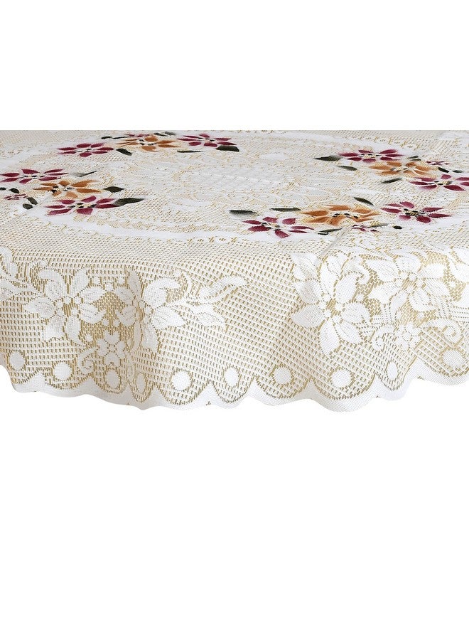 Kuber Industries Cotton Flower Design Round Table Cover for Kitchen Dining Room Restaurant Party Decoration (Cream), Standard (Hs_37_Kubmart020504) - Image 5