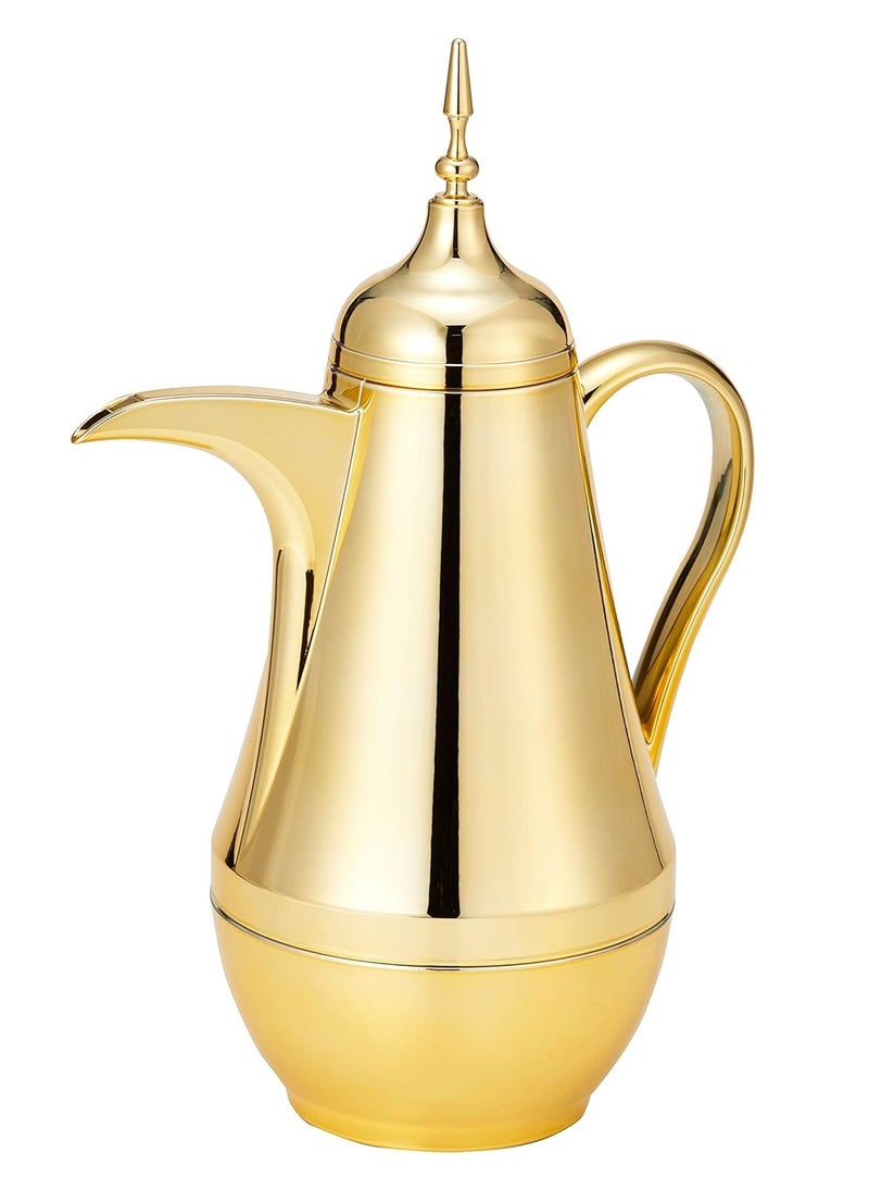 BLACKSTONE Arabic Vacuum Flask 1L | Leakproof Arabic Thermos keeps your Beverages Hot for long time (GOLD, 1000 ML)  - Image 1