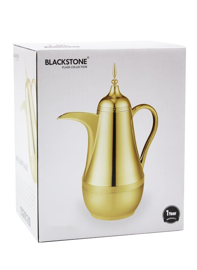 BLACKSTONE Arabic Vacuum Flask 1L | Leakproof Arabic Thermos keeps your Beverages Hot for long time (GOLD, 1000 ML)  - Image 3