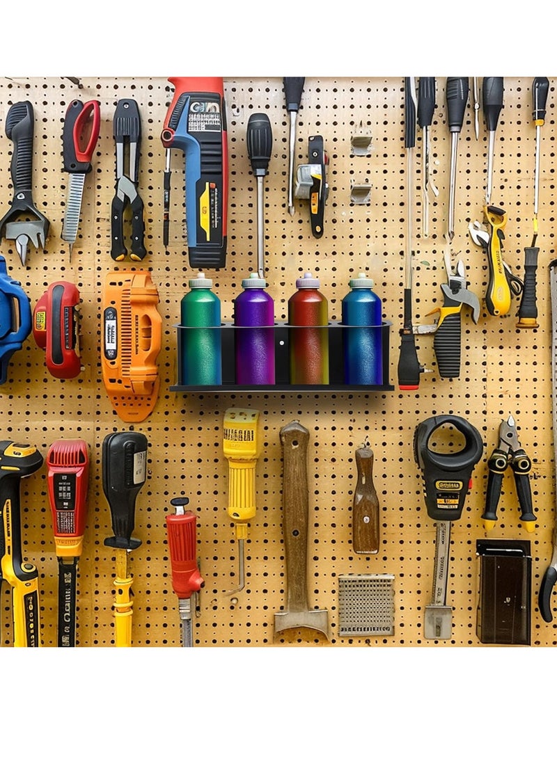 Bukela 2 Pack Spray Can Holder Organizer For Garage And Workspace,Black Wall-Mounted Steel Aerosol Can Holder,Spray Paint Can Holder With Mounting Accessories Included(4 Cans) - Image 3