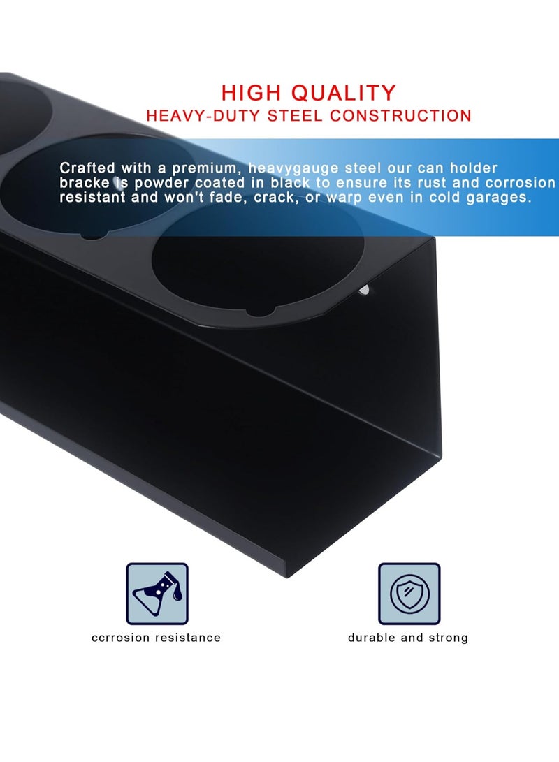 Bukela 2 Pack Spray Can Holder Organizer For Garage And Workspace,Black Wall-Mounted Steel Aerosol Can Holder,Spray Paint Can Holder With Mounting Accessories Included(4 Cans) - Image 4