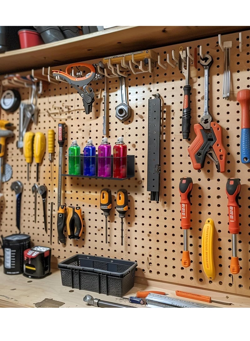 Bukela 2 Pack Spray Can Holder Organizer For Garage And Workspace,Black Wall-Mounted Steel Aerosol Can Holder,Spray Paint Can Holder With Mounting Accessories Included(4 Cans) - Image 5