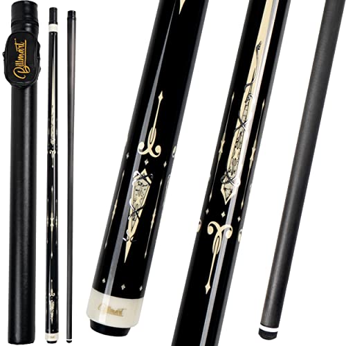Billmart Carbon Fiber Pool Cue Stick Low Deflection Shaft Billiard Cue Sticks with Hard Case Pool Table Sticks Queue 19 oz Pool QueBlack - Image 1