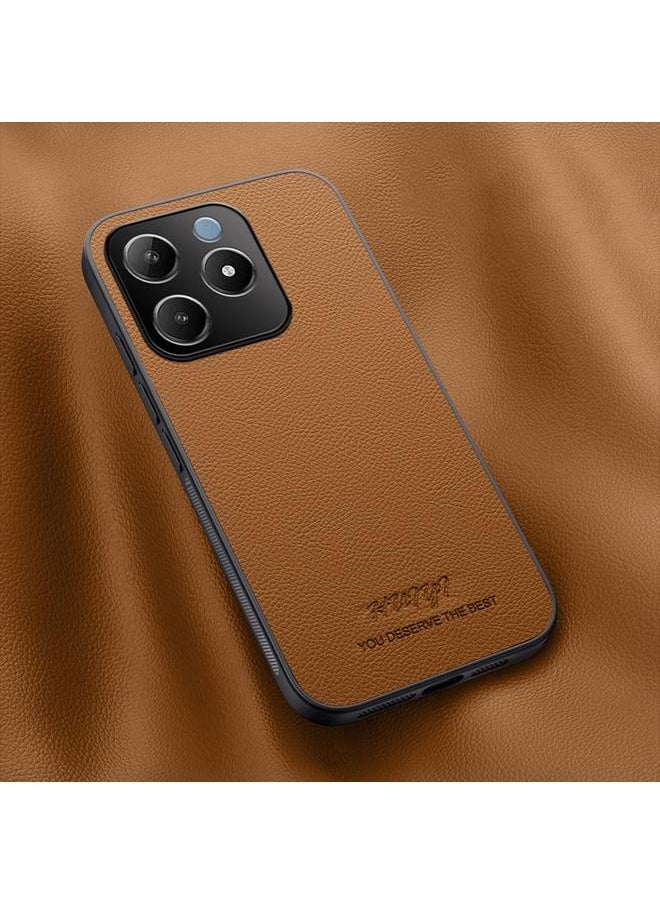 For Realme C63 / C61 4G HUIYI Leather Magnetic Phone Case(Brown) - pzsku/Z894F2BD052088B415BB3Z/45/_/1739619560/1634f7c5-ea57-491e-924c-ef7994251eb4