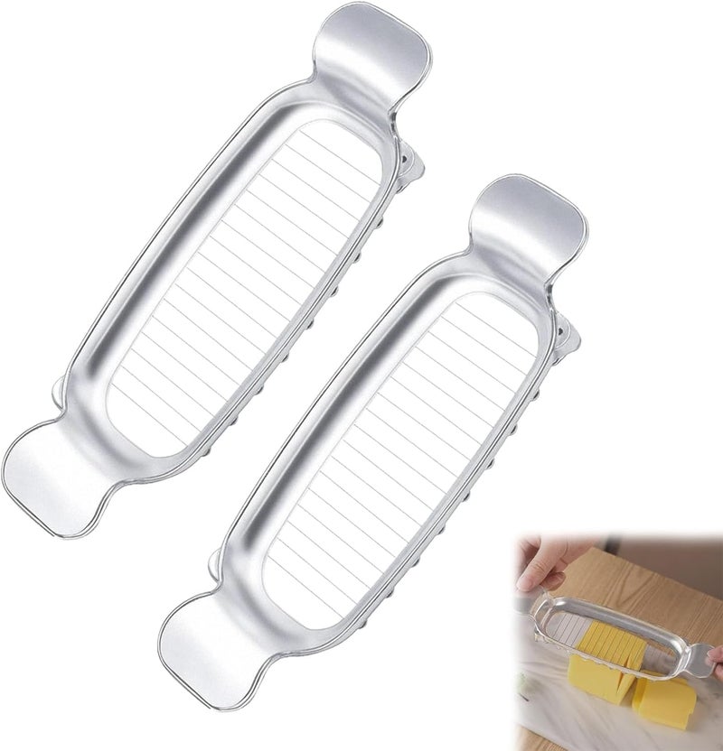 smrtcol Butter Slicer Cutter & Cheese Cutter–Multi-Use Kitchen Tool for Evenly Slicing Butter Blocks, Cheeses, Eggs & Soft Fruits–Non-Stick，Compact & Portable for Home, BBQ, Camping（2 PACK) - Image 1