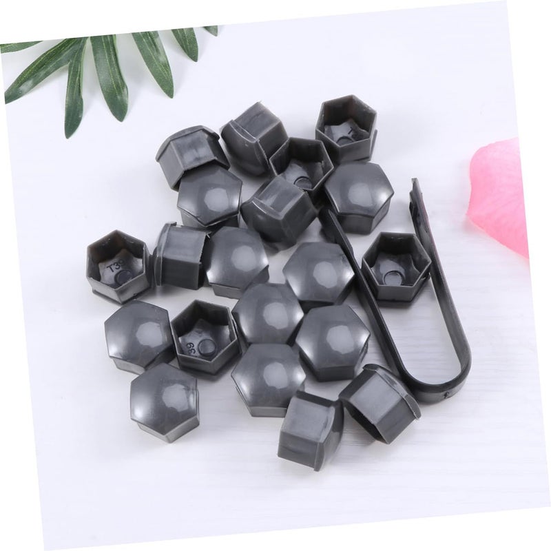 17mm Wheel Nut Covers Set Durable Grey Lug Nut Protector Caps with Clips - Image 5