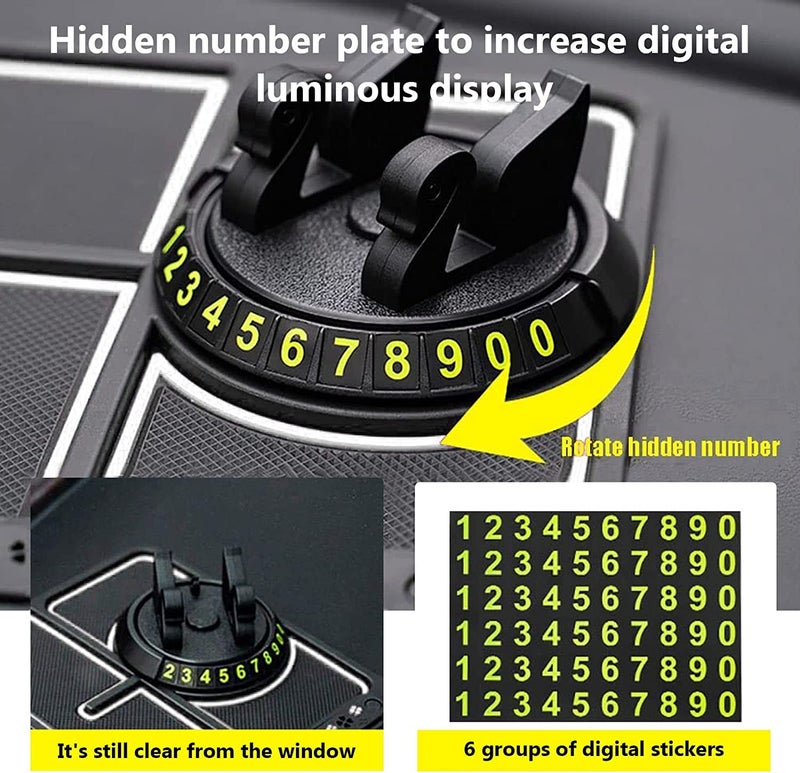 MMAK MAK Anti-Slip Car Dashboard Mat & Mobile Phone Holder Mount with Car Perfume -White Lining - Image 3