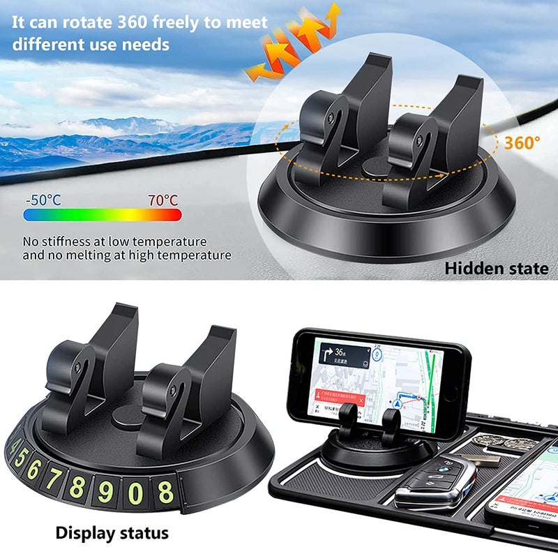 MMAK MAK Anti-Slip Car Dashboard Mat & Mobile Phone Holder Mount with Car Perfume -White Lining - Image 5