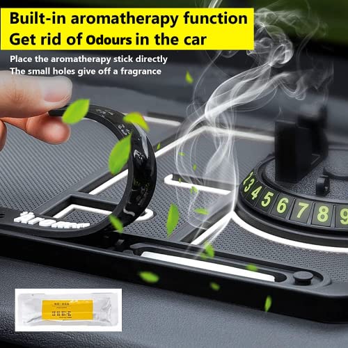 MMAK MAK Anti-Slip Car Dashboard Mat & Mobile Phone Holder Mount with Car Perfume -White Lining - Image 2