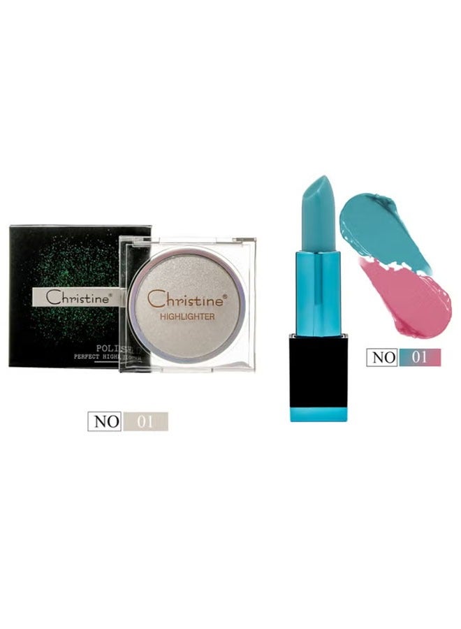 Christina Polished Highlighter No. 01 from Christine and Magic Dry Rouge 01 - Image 1