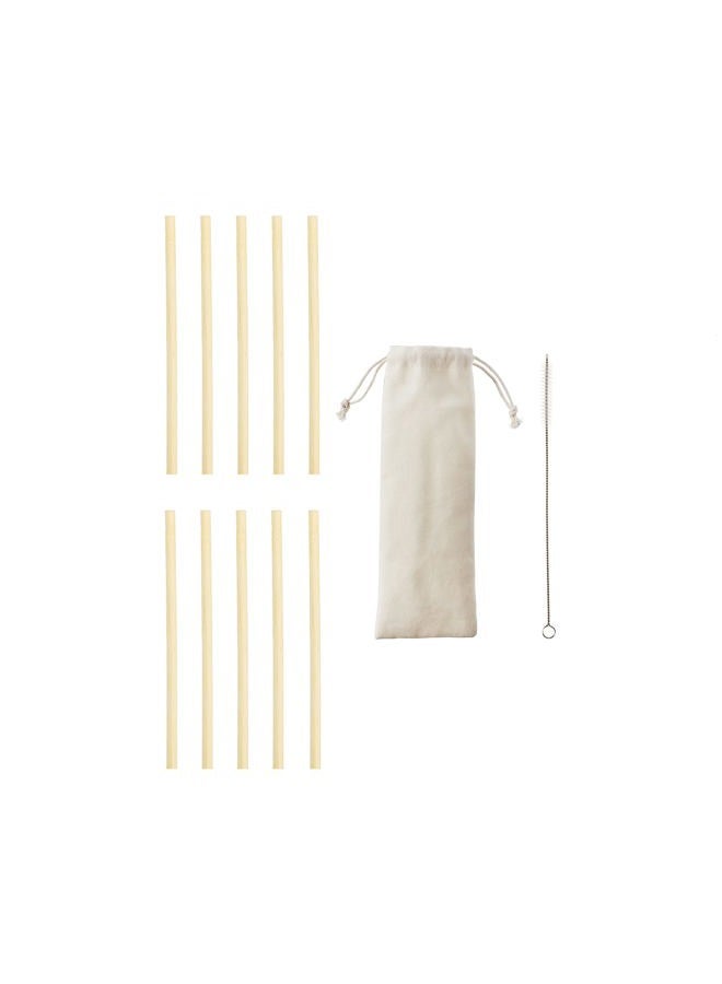 True Natural Bamboo Straws Set of 10, Reusable & Biodegradable, Durable Eco-Friendly Accessories - Image 1