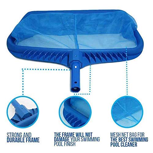 Helix Pool System Swimming Pool Cleaning Deluxe Heavy Duty Deep Leaf Skimmer with Nylon Net - Image 3