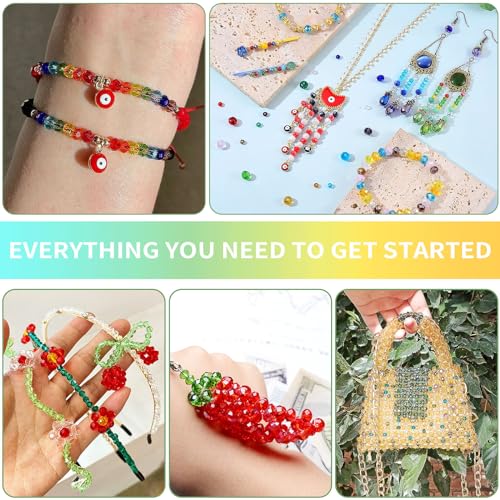 BONNY BOXX 1000pcs 6mm Acrylic Faceted Round Crystal Beads Transparent Pink Loose Spacer Craft Beads for DIY Bracelet Necklace Earring Keychain Jewelry Making Bags Decoration - Image 5
