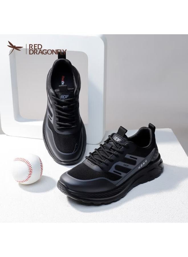 Red Dragonfly Men's Sports Shoes Thick Sole Comfortable Soft Mesh Outdoor Casual Shoes Wta35249 Black Size 39 - Image 1