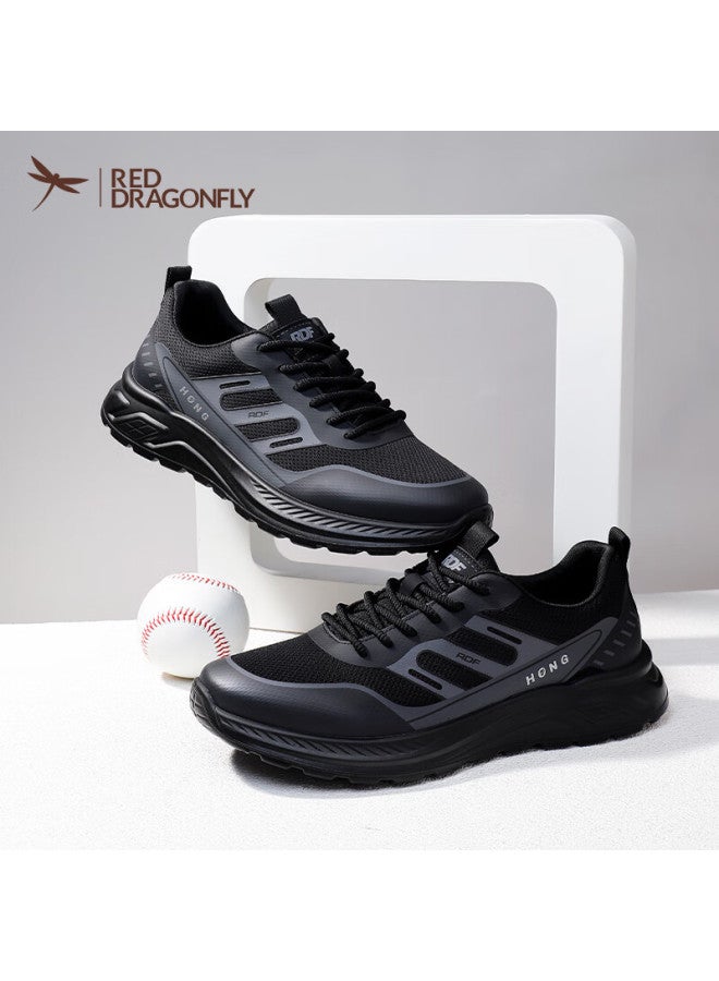 Red Dragonfly Men's Sports Shoes Thick Sole Comfortable Soft Mesh Outdoor Casual Shoes Wta35249 Black Size 39 - Image 2