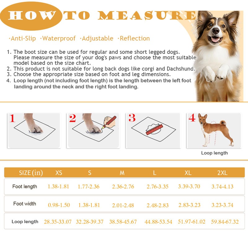 yucca Rubber Dog Boots for Paws, Easy-On Pet Suspender Boot Leggings, Anti Slip Dog Socks, Reusable Waterproof Dogs Booties, Protect Paws from Rain, Snow, Slush, and Snow Melt - Image 2