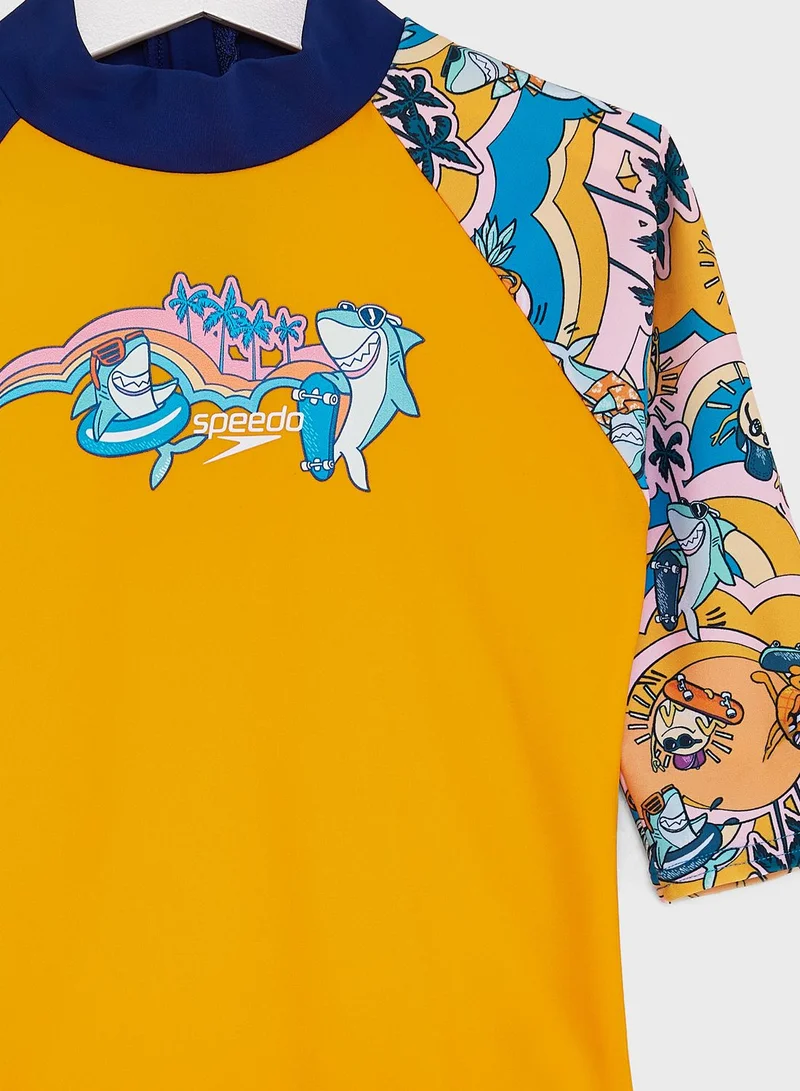 speedo Kids Printed Rashguard T-Shirt
