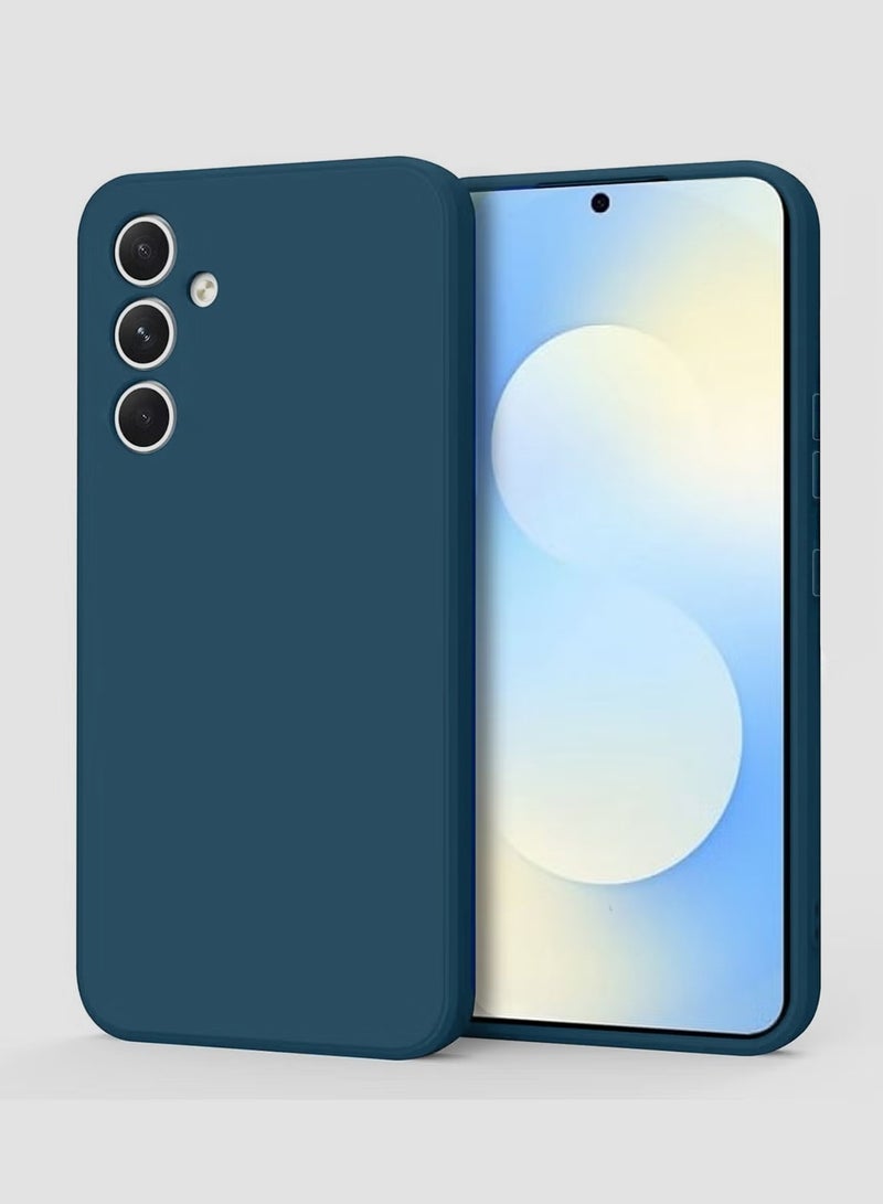 دبليو تيك غطاء حقيبة سيليكون ناعم لهاتف سامسونج جالاكسي S25 FE 5G 2025 (MCRPSN) - أزرق بحري