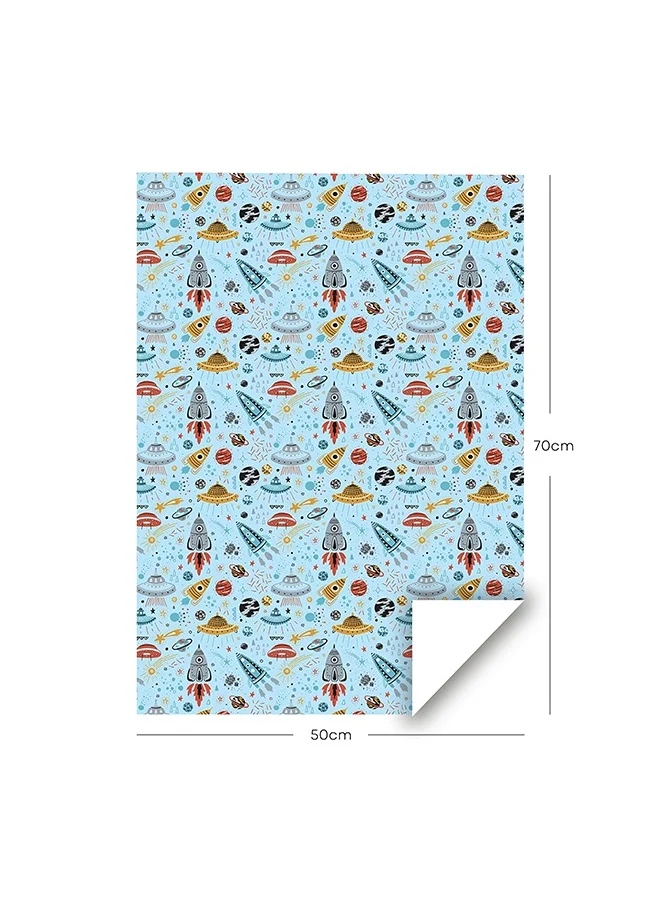 Share the Love Blue Space Wrapping Paper Pack – 4 Sheets (50 cm x 70 cm Each)