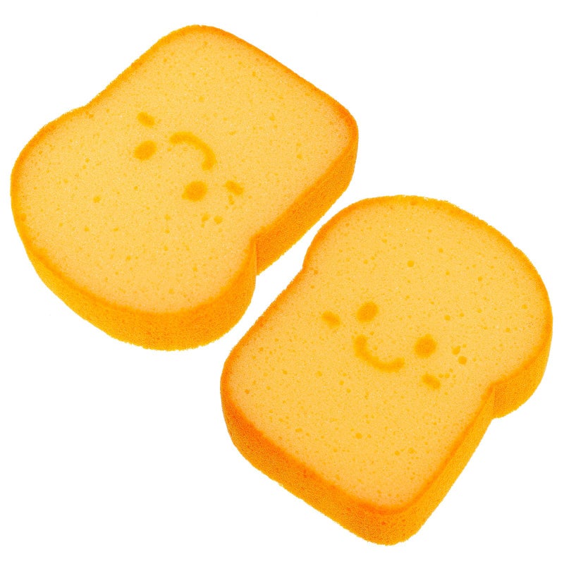 Dual Sided Thick Toast Shaped Kitchen Sponge Scrubber Reusable Food Grade Cellulose - Image 2