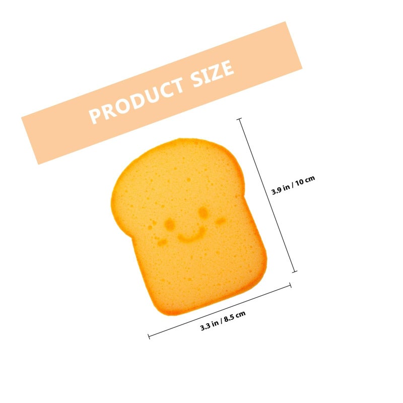 Dual Sided Thick Toast Shaped Kitchen Sponge Scrubber Reusable Food Grade Cellulose - Image 3