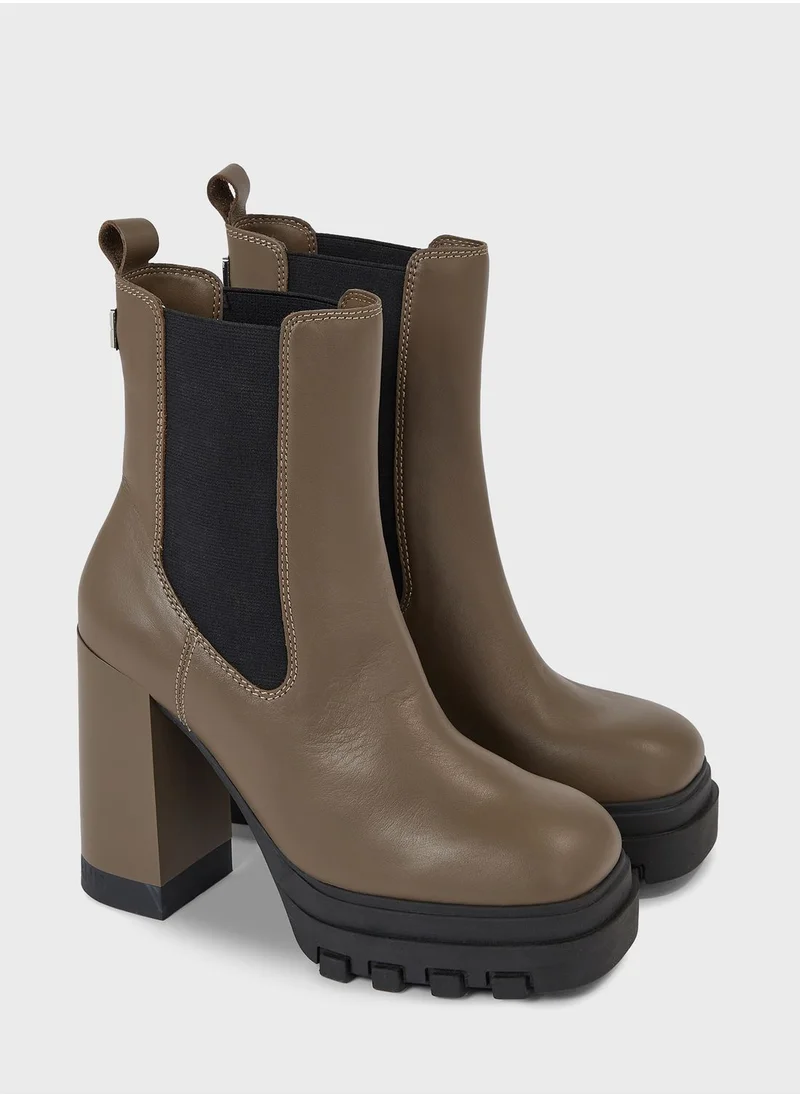 TOMMY JEANS Block Heel Chelsea Boots