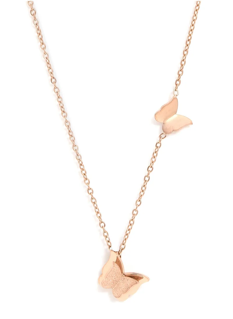 SOHI Butterfly Shaped Pendant With Chain Necklace