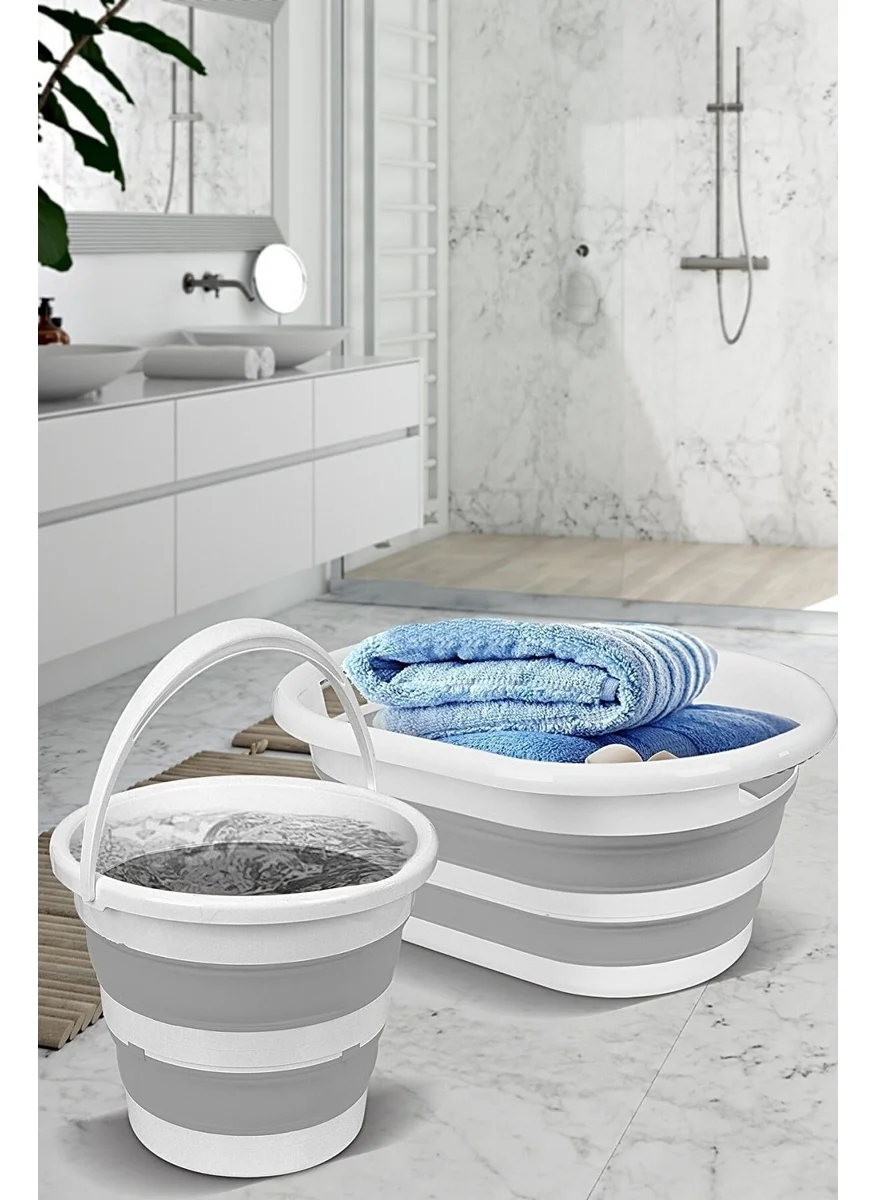Favori Mutfak Favorite Kitchen Folding Laundry Basket Collapsible Bucket Set