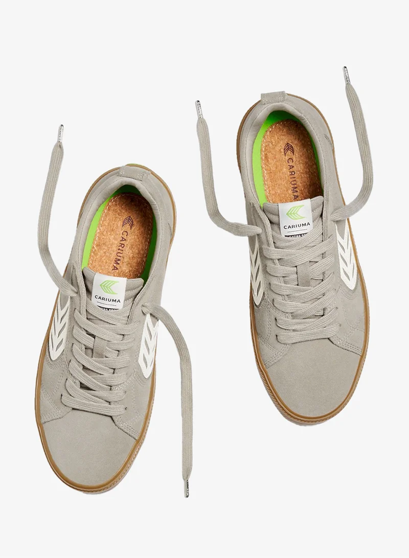 Cariuma  CATIBA PRO Gum Cloud Grey Suede and Canvas Ivory Logo Sneaker  | Best Price UAE