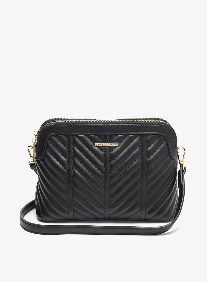 Flora Bella By Shoexpress Women Quilted Crossbody Bag with Zip Closure