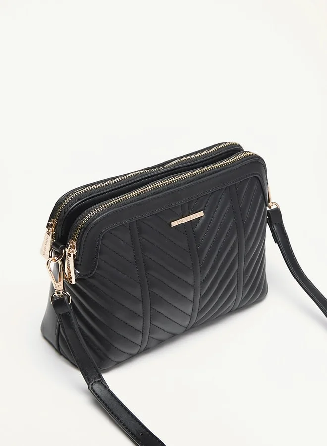 Flora Bella By Shoexpress Women Quilted Crossbody Bag with Zip Closure