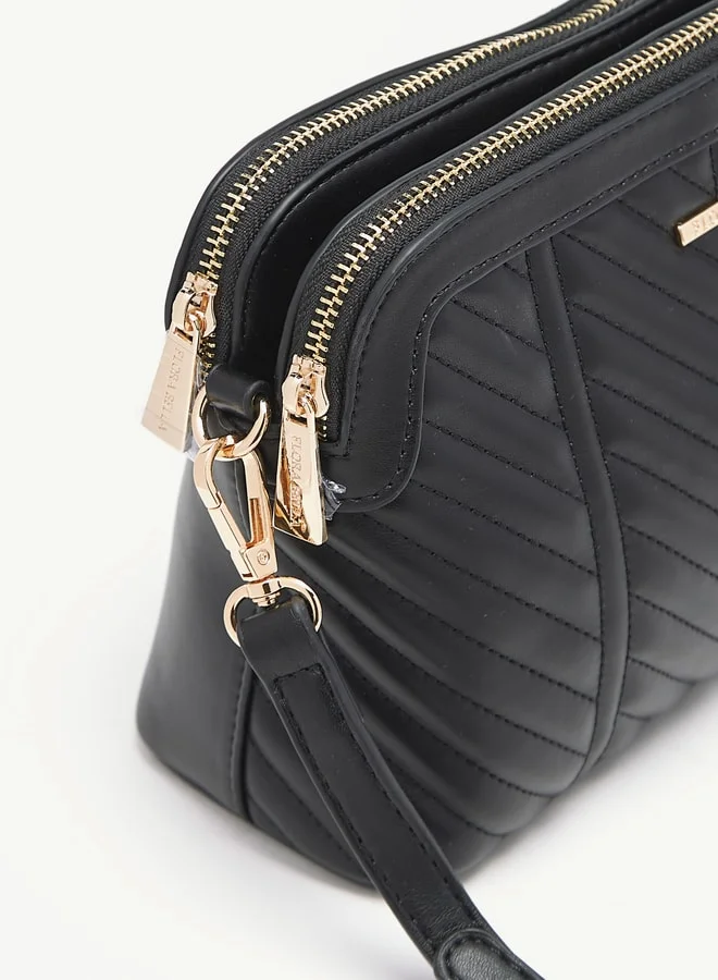 Flora Bella By Shoexpress Women Quilted Crossbody Bag with Zip Closure