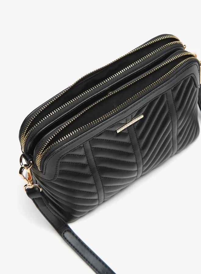 Flora Bella By Shoexpress Women Quilted Crossbody Bag with Zip Closure