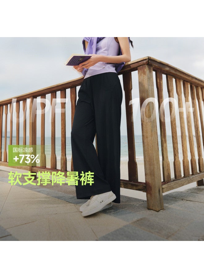 Beneunder New Women'S Trousers, Casual Wide-Leg Cuffed Pants, Quick-Dry Ice Silk, Slimming Outdoor Wear - Image 2