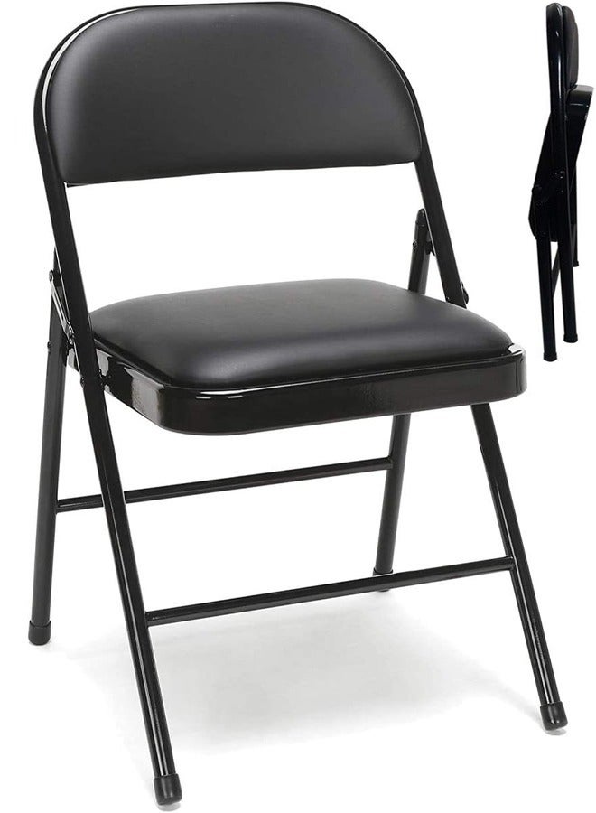 Easy Storage Metal Folding Chair for Office and Meeting Foldable Chair for Home Office and Dining - Image 1