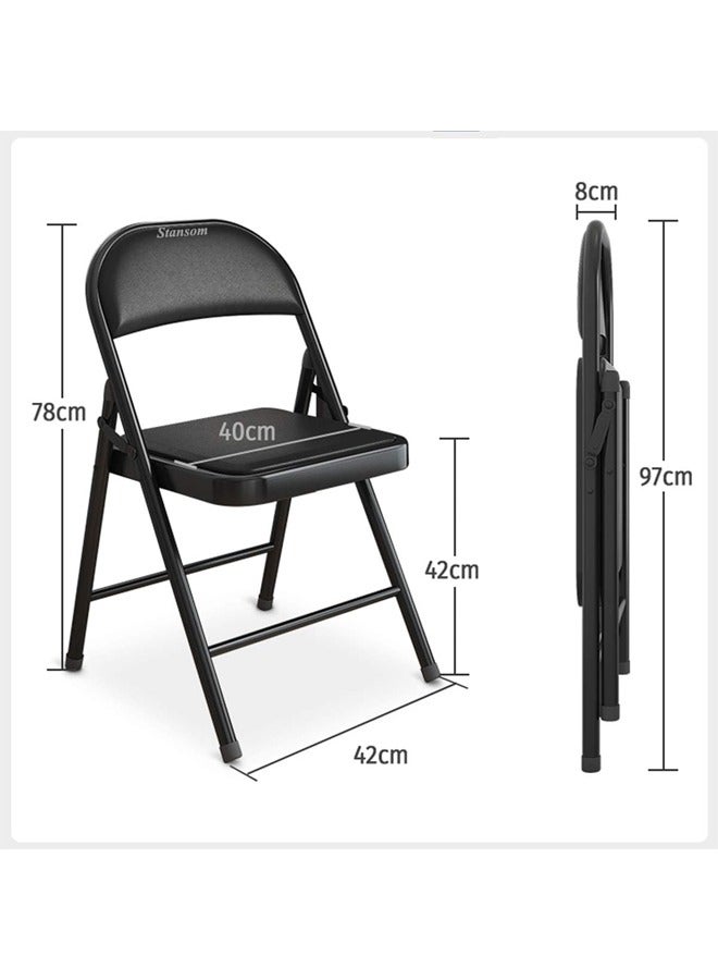 Easy Storage Metal Folding Chair for Office and Meeting Foldable Chair for Home Office and Dining - Image 5