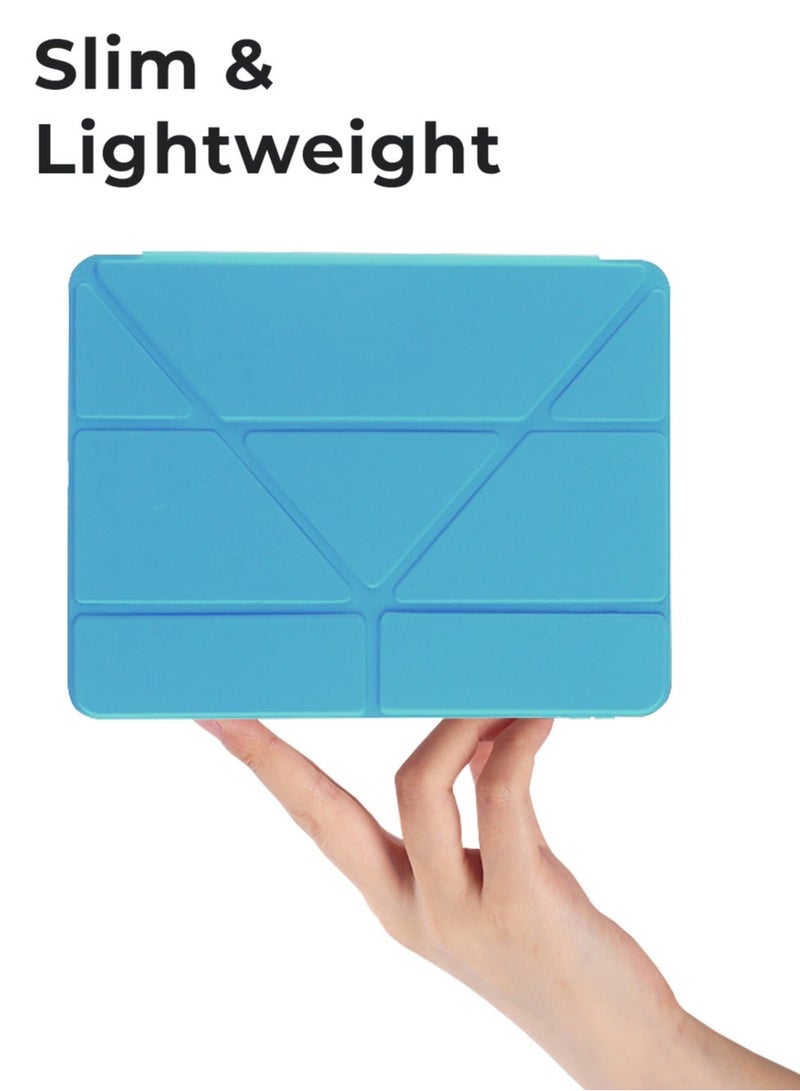 جلاسولوجي iPad Protective Case Y Fold + Screen Protector for iPad Pro 11 2022 Blue, Case Combo with Pencil Holder, Slim Stand Shockproof Tablet Cover, Auto Wake, Sleep with Screen Protector - Image 5