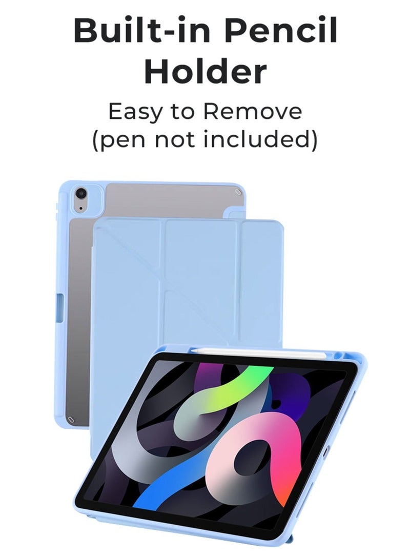 جلاسولوجي iPad Protective Case Y Fold + Screen Protector for iPad Pro 11 2022 Blue, Case Combo with Pencil Holder, Slim Stand Shockproof Tablet Cover, Auto Wake, Sleep with Screen Protector - Image 3