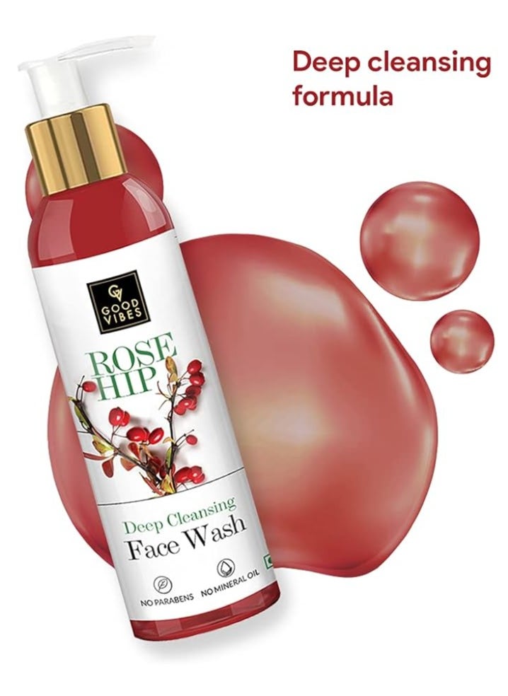 Good Vibes Good Vibes Rosehip Deep Cleansing Face Wash - 120 ml - Deep Cleanses Pores, Maintains Moisture and Repairs & Rejuvenates Skin - Paraben and Cruelty Free  - Image 4