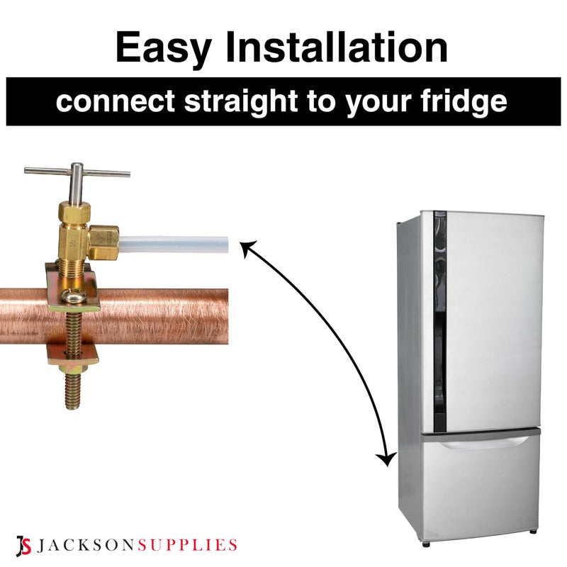 JS Jackson Supplies Ice Maker Supply Line and Humidifier Installation Kit for Refrigerators & Freezers, 1/4â€ x 25â€™ Poly Tubing, Includes Quick Connect Saddle Valve, Compression Fittings and Adapters - Image 3
