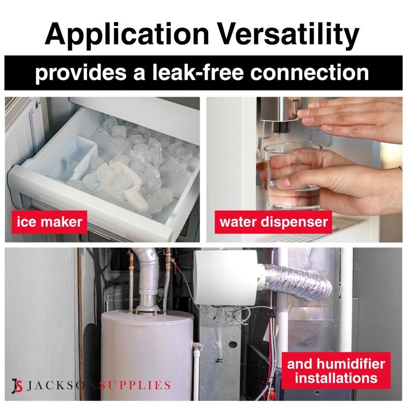 JS Jackson Supplies Ice Maker Supply Line and Humidifier Installation Kit for Refrigerators & Freezers, 1/4â€ x 25â€™ Poly Tubing, Includes Quick Connect Saddle Valve, Compression Fittings and Adapters - Image 5
