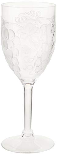 Prodyne Embossed Grape Acrylic Wine Glass, 10 Ounce - Image 2