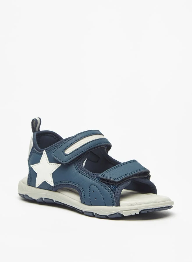جونيورز Boys Star Applique Floaters With Hook And Loop Closure